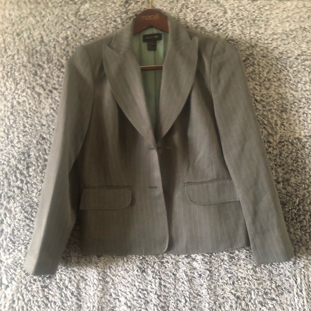 - Focus 2000 By Charles Glueck Women's Gray Career Blazer Jacket Size 10